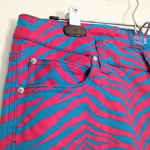 Tripp NYC neon zebra stripe skinny pants / jeans Y2K J 11